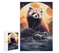 1000 PCS Puzzles pour Adolescents Red Panda Moonlit Journey Jeux De Puzzle Relaxants, Amusants Et Humoristiques : des Cadeaux d'anniversaire Et De Noël Uniques 1000 PCS