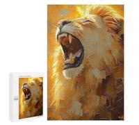 1000 PCS Puzzles pour Adolescents Roaring Lion Power - Bold Impasto Textured Painting Puzzle pour Adultes : Jeu De Rapidité Manuelle pour Anniversaire, Noël 1000 PCS