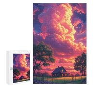 1000 PCS Puzzles pour Adolescents Romantic Sunset Cottage Scene Puzzles pour Adultes - Jeu Difficile Et Stimulant À Compléter - Jouets De Jeu Stimulants 1000 PCS