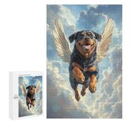 1000 PCS Puzzles pour Adolescents Rottweiler with Angel Wings A Tribute to Strength and Love Puzzles pour Adultes Et Familles : Les Jeux Améliorent La Mémoire Et Stimulent Le Cerveau