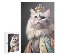 1000 PCS Puzzles pour Adolescents Royal Persian Cat Art Print Puzzles pour Adultes - Jeu Difficile Et Stimulant À Compléter - Jouets De Jeu Stimulants 1000 PCS