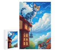 1000 PCS Puzzles pour Adolescents Sitting Cat Puzzle pour Adultes - Jeu Manuel - Défi Difficile - Idéal comme Cadeau 1000 PCS