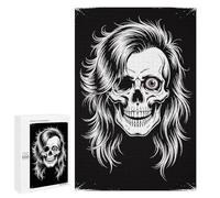 1000 PCS Puzzles pour Adolescents Skull with Hair and One Eye Puzzle, Jouet, Décoration Murale, Difficile, Original, Cadeaux d'anniversaire Et De Noël 1000 PCS