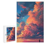 1000 PCS Puzzles pour Adolescents Sky on Fire Dramatic Sunset Clouds Puzzles pour Adultes Assemblage De Motifs Stimule Le Cerveau Jeux Et Jouets Stimulants 1000 PCS