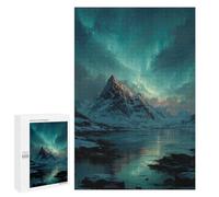 1000 PCS Puzzles pour Adolescents Snow-Capped Mountain Aurora Reflections Puzzles pour Adultes - Jeu Difficile Et Stimulant À Compléter - Jouets De Jeu Stimulants 1000 PCS