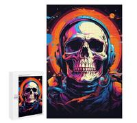 1000 PCS Puzzles pour Adolescents Space Skull Art Print Puzzles pour Adultes - Jeu Difficile Et Stimulant À Compléter - Jouets De Jeu Stimulants 1000 PCS