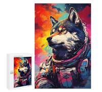 1000 PCS Puzzles pour Adolescents Space Wolf Astronaut Art Print-1 Puzzles pour Adultes Assemblage De Motifs Stimule Le Cerveau Jeux Et Jouets Stimulants 1000 PCS