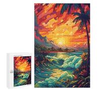 1000 PCS Puzzles pour Adolescents Tropical Sunset Ocean Waves Puzzles pour Adultes - Jeu Difficile Et Stimulant À Compléter - Jouets De Jeu Stimulants 1000 PCS