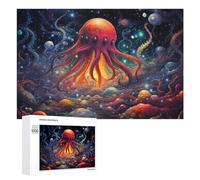 1000 PCS Puzzles pour Adolescents Underwater Fantasy A Colorful Octopus Scene Puzzles pour Adultes, Jeu Familial D'analyse Et De Logique, Cadeaux Anti-Stress 1000 PCS