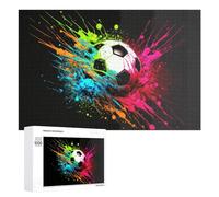 1000 PCS Puzzles pour Adolescents Vibrant Soccer Ball Splash Art Jeux De Puzzle Relaxants, Amusants Et Humoristiques : des Cadeaux d'anniversaire Et De Noël Uniques 1000 PCS