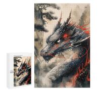1000 PCS Puzzles pour Adolescents Vintage Inked Dragon Puzzle, Jouet, Décoration Murale, Difficile, Original, Cadeaux d'anniversaire Et De Noël 1000 PCS
