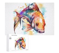 1000 PCS Puzzles pour Adolescents Watercolor Koi Fish Art Casse-têtes pour Adultes, Jeux De Réflexion, Analyse Et Logique, Cadeaux De Noël Et d'anniversaire 1000 PCS