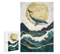 1000 PCS Puzzles pour Adolescents Whale Leaping Over Waves Puzzle, Jouet, Décoration Murale, Difficile, Original, Cadeaux d'anniversaire Et De Noël 1000 PCS