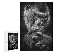 1000 PCS Puzzles pour Adolescents Wild Gorilla Face Poster Puzzle pour Adultes - Jeu Manuel - Défi Difficile - Idéal comme Cadeau 1000 PCS