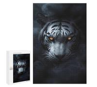 1000 PCS Puzzles pour Adolescents Wild Withe Tiger Halloween Puzzles pour Adultes Jeux Relaxants Assemblage De Motifs Interaction Parent-Enfant 1000 PCS