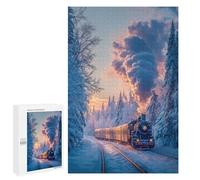 1000 PCS Puzzles pour Adolescents Winter Wonderland Train Ride Puzzles pour Adultes Assemblage De Motifs Stimule Le Cerveau Jeux Et Jouets Stimulants 1000 PCS