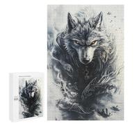 1000 PCS Puzzles pour Adultes Alpha Wolf with Glowing Eyes Puzzles pour Adultes, Jouet, Décoration Murale, mais Amusant Et Humoristique, Interaction Parent-Enfant 1000 PCS