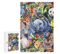 1000 PCS Puzzles pour Adultes Amazon Jungle Animal Collage Puzzle pour Adolescents Cadeau d'anniversaire Difficile Et Stimulant Cadeaux d'anniversaire Et De Noël Uniques 1000 PCS