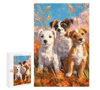 1000 PCS Puzzles pour Adultes Autumn Puppies in Field-2 Puzzle pour Adolescents Cadeau d'anniversaire Difficile Et Stimulant Cadeaux d'anniversaire Et De Noël Uniques 1000 PCS