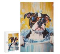 1000 PCS Puzzles pour Adultes Bath Time Fun for Dogs Puzzle pour Adolescents Cadeau d'anniversaire Difficile Et Stimulant Cadeaux d'anniversaire Et De Noël Uniques 1000 PCS