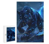 1000 PCS Puzzles pour Adultes Black Panther with Lightning Puzzle pour Adultes - Jouets À Monter Soi-même - Découpe De Précision - Cadeaux Uniques pour Anniversaire Et Noël 1000 PCS