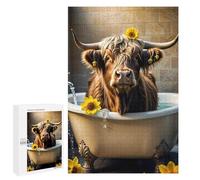 1000 PCS Puzzles pour Adultes, Cadeaux Cow Bathroom Funny Puzzle, Jeux De Détente, Vacances À La Maison, Passe-Temps, Cadeau d'anniversaire, Cadeaux, 1000 PCS