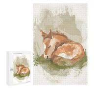 1000 PCS Puzzles pour Adultes, Cadeaux Cute Sleeping Baby Horse Nursery Illustration Puzzle, Jeux De Détente, Vacances À La Maison, Passe-Temps, Cadeau d'anniversaire, Cadeaux, 1000 PCS