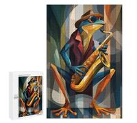 1000 PCS Puzzles pour Adultes, Cadeaux Jazz Toad - Sax & Swagger in Cubist Color Puzzle, Jeux De Détente, Vacances À La Maison, Passe-Temps, Cadeau d'anniversaire, Cadeaux, 1000 PCS