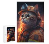 1000 PCS Puzzles pour Adultes Cat Firefighter Hero Analyse Et Logique du Jeu De Puzzle Familial Interaction Parent-Enfant 1000 PCS