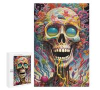 1000 PCS Puzzles pour Adultes Colorful Skull Artwork-2 Puzzle pour Adolescents Cadeau d'anniversaire Difficile Et Stimulant Cadeaux d'anniversaire Et De Noël Uniques 1000 PCS