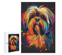 1000 PCS Puzzles pour Adultes Colorful Yorkshire Terrier Art Print Puzzle pour Adolescents Cadeau d'anniversaire Difficile Et Stimulant Cadeaux d'anniversaire Et De Noël Uniques 1000 PCS