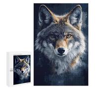 1000 PCS Puzzles pour Adultes Coyote Portrait on Dark Background Puzzles pour Adultes, Jouet, Décoration Murale, mais Amusant Et Humoristique, Interaction Parent-Enfant 1000 PCS