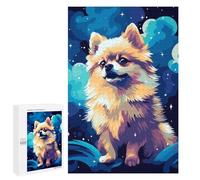 1000 PCS Puzzles pour Adultes Cute Pomeranian Pixel Art Analyse Et Logique du Jeu De Puzzle Familial Interaction Parent-Enfant 1000 PCS