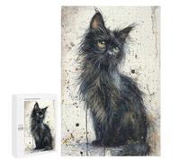 1000 PCS Puzzles pour Adultes Enchanted Black Kitten Analyse Et Logique du Jeu De Puzzle Familial Interaction Parent-Enfant 1000 PCS