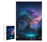 1000 PCS Puzzles pour Adultes Enchanted Forest Glowing Tree Puzzle pour Adolescents Cadeau d'anniversaire Difficile Et Stimulant Cadeaux d'anniversaire Et De Noël Uniques 1000 PCS