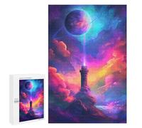 1000 PCS Puzzles pour Adultes Fantasy Lighthouse in Space Puzzle pour Adolescents Cadeau d'anniversaire Difficile Et Stimulant Cadeaux d'anniversaire Et De Noël Uniques 1000 PCS