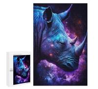 1000 PCS Puzzles pour Adultes Galactic Rhino Portrait -4 Puzzle pour Adolescents Cadeau d'anniversaire Difficile Et Stimulant Cadeaux d'anniversaire Et De Noël Uniques 1000 PCS
