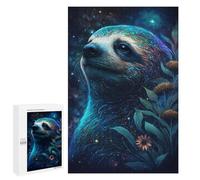 1000 PCS Puzzles pour Adultes Galactic Sloth with Flowers -6 Puzzle pour Adolescents Cadeau d'anniversaire Difficile Et Stimulant Cadeaux d'anniversaire Et De Noël Uniques 1000 PCS