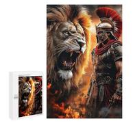 1000 PCS Puzzles pour Adultes Gladiator Vs. Lion Epic Battle -1 Puzzle pour Adolescents Cadeau d'anniversaire Difficile Et Stimulant Cadeaux d'anniversaire Et De Noël Uniques 1000 PCS