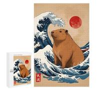 1000 PCS Puzzles pour Adultes Great Wave of Capybara Analyse Et Logique du Jeu De Puzzle Familial Interaction Parent-Enfant 1000 PCS