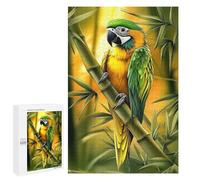 1000 PCS Puzzles pour Adultes Green and Yellow Parrot on Bamboo Analyse Et Logique du Jeu De Puzzle Familial Interaction Parent-Enfant 1000 PCS