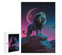 1000 PCS Puzzles pour Adultes Lion King Under Neon Moon Puzzle pour Adultes - Jouets À Monter Soi-même - Découpe De Précision - Cadeaux Uniques pour Anniversaire Et Noël 1000 PCS