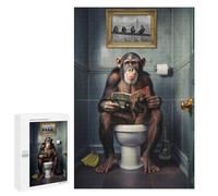 1000 PCS Puzzles pour Adultes Monkey on The Toilet Analyse Et Logique du Jeu De Puzzle Familial Interaction Parent-Enfant 1000 PCS