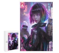 1000 PCS Puzzles pour Adultes Neon Street Scene-1 Puzzle pour Adolescents Cadeau d'anniversaire Difficile Et Stimulant Cadeaux d'anniversaire Et De Noël Uniques 1000 PCS