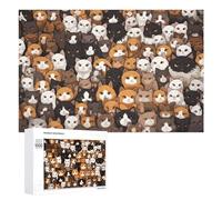 1000 PCS Puzzles pour Adultes Puzzle Cat Crowd Compilation Jeux Relaxants Puzzle Une Œuvre d'art Cadeaux De Noël Et d'anniversaire 1000 PCS