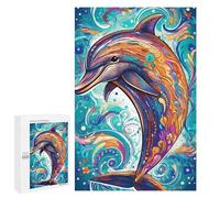 1000 PCS Puzzles pour Adultes Puzzle Colorful Dolphin Artwork-1 Jeux Relaxants Puzzle Une Œuvre d'art Cadeaux De Noël Et d'anniversaire 1000 PCS