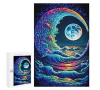 1000 PCS Puzzles pour Adultes Puzzle Ocean Wave Moonlit Night Jeux Relaxants Puzzle Une Œuvre d'art Cadeaux De Noël Et d'anniversaire 1000 PCS