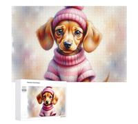 1000 PCS Puzzles pour Adultes Puzzle Winter Warmth for Pups Jeux Relaxants Puzzle Une Œuvre d'art Cadeaux De Noël Et d'anniversaire 1000 PCS