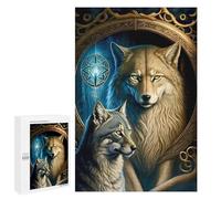 1000 PCS Puzzles pour Adultes Puzzle Wolf Pair in Mystic Frame Jeux Relaxants Puzzle Une Œuvre d'art Cadeaux De Noël Et d'anniversaire 1000 PCS