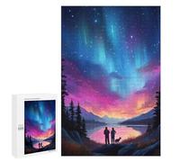 1000 PCS Puzzles pour Adultes Rainbow Aurora Over Lake Analyse Et Logique du Jeu De Puzzle Familial Interaction Parent-Enfant 1000 PCS